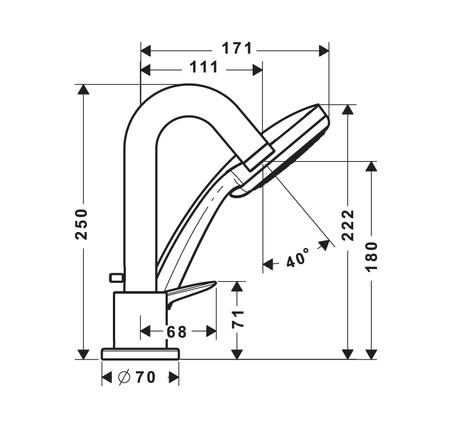 Bộ trộn bồn tắm 3 lỗ Logis 589.52.438